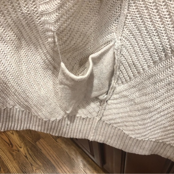 H by Halston Ivory Oatmeal Open Front Ribbed Cardigan Oversized Sweater Sz M - Picture 12 of 12